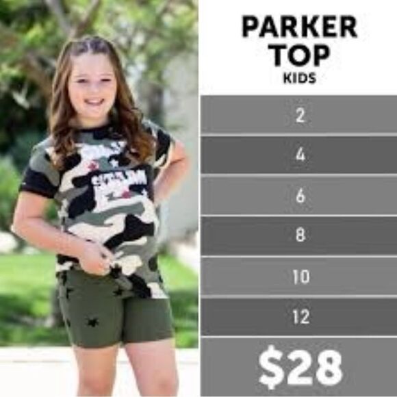 LuLaRoe Size 12 Kids Parker Tee • Solid Red w/White Trim • Americana Collection - Picture 11 of 13